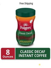 Folgers Classic Decaf Instant Coffee, 8-Ounce Jar NEW