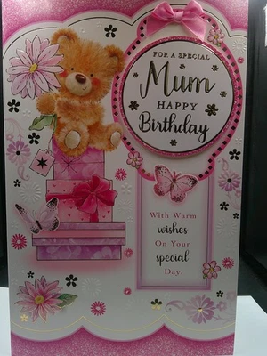 EXTRA LARGE 8 PAGE MUM BIRTHDAY CARD 30CMX20CM 12"X8"(MAGAZINE SIZED)