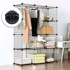 Bonsicoky Lot De 16 Connecteurs Plastique Noir Pour Cubes De Rangement Modulaires – Connecteurs Armoire Fil Métallique 36x20 Mm