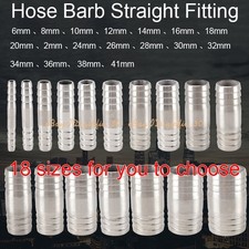 Hose Barb Straight Fitting 14mm 16mm 18mm 20mm - 41mm Gas Water Pipe Connectors