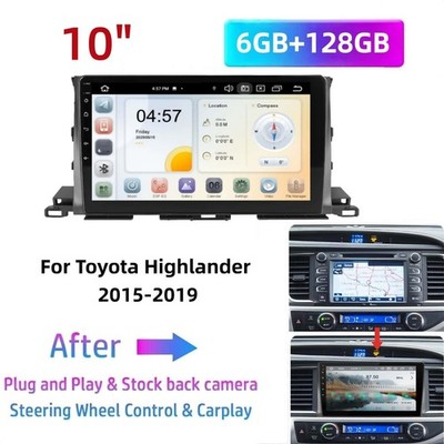 10''Car Stereo Apple CarPlay Android Auto SWC JBL For Toyota Highlander 2014-2019