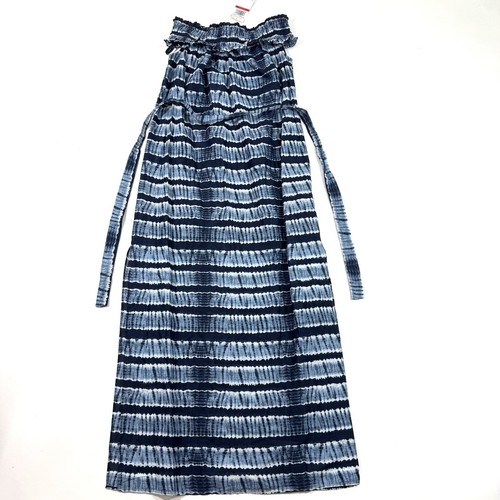 New Michael Kors Shibori Maxi Dress Off Shoulder Size XS Blue - Picture 2 of 8