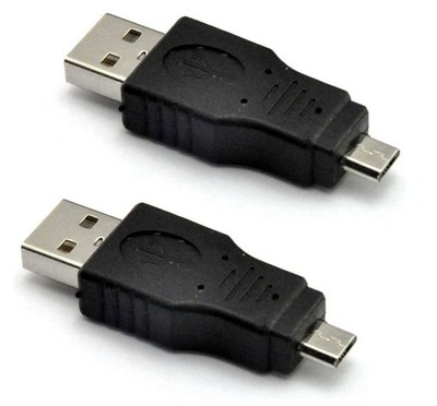 2pk USB A To Micro USB, Male To Male Adaptor