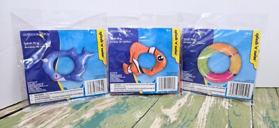 Set of 3 Splash Rings Whale Fish Ring Each Measure 20 Inch Floats Pool Water Toy
