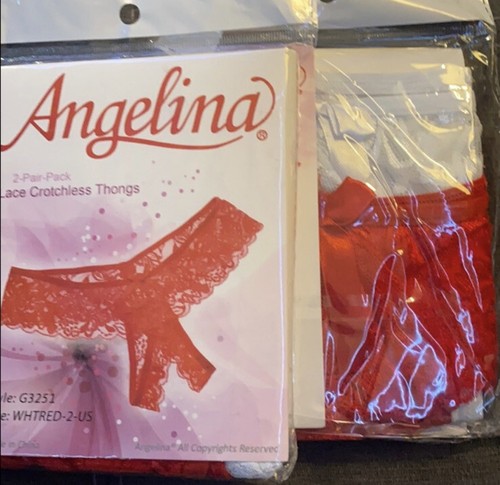 Angelina Lace Crotchless Thongs Size Small - Picture 4 of 7