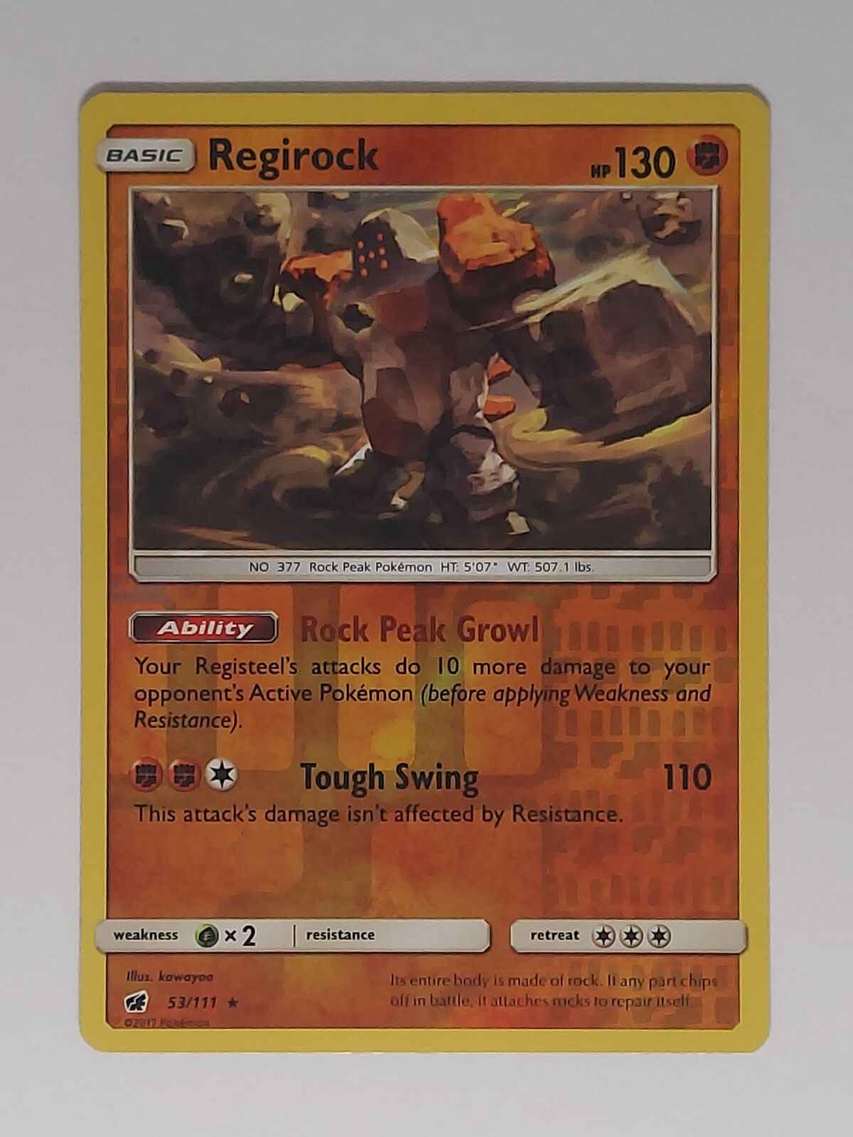 PokC3A9mon+TCG+Regirock+Crimson+Invasion+532F111+Reverse+Holo+Rare