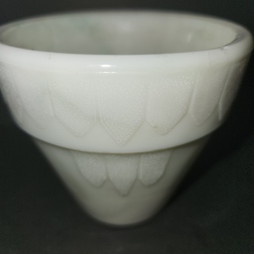 #301 3 1/2" AKRO AGATE Green White Marbleized BANDED DART POT MINT - Picture 3 of 5