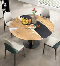 Plateau En Époxy Noir En Résine Époxy 100% Naturelle En Bois D'Acacia Fait Main