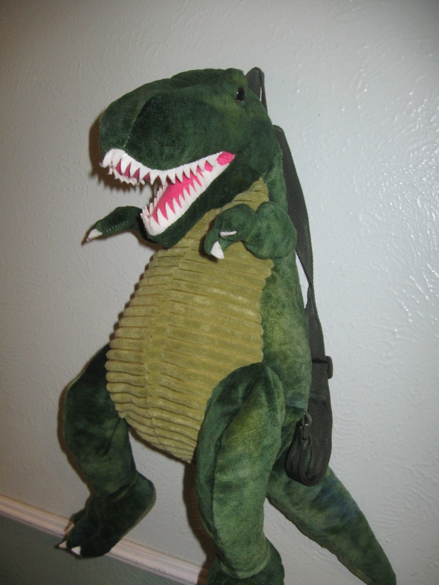 DAS Companies- Plush Dinosaur Backpack Bag Green T-Rex Plush