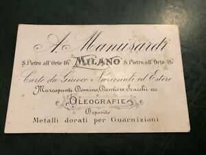 Raro Biglietto Da Visita Vintage Ditta Manusardi Milano Oleografie Carte Giuoco Ebay