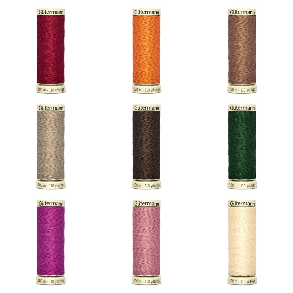 GUTERMANN SEW ALL 100% POLYESTER THREAD 100M-HAND& MACHINE SEWING Various Colours