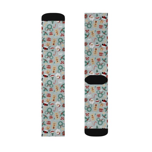 Weihnachtsmuster Erwachsene und Jugendliche Sublimation Socken rot und grün Muster - Bild 12 von 13
