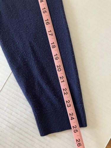 John Ashford Sweater Men's Medium Navy-Blue V-Neck Soft Lightweight Long Sleeve - Picture 8 of 8