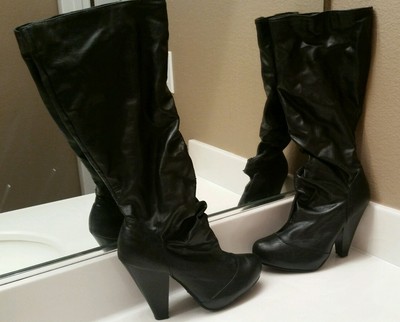 womens black knee high boots size 9