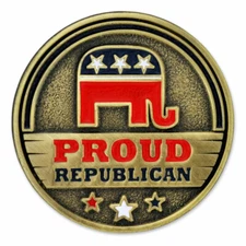 PinMart's Proud Republican Political Party Elephant Enamel Lapel Pin