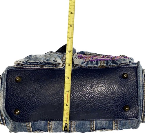 Vtg 90s y2k desigual jeans Denim bag 90s Crossbody & Wallet Sequin Embellished - Picture 16 of 21