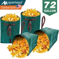 1-4PCS 72 Gallon Garden Leaf Waste Bags Reusable Heavy Duty Yard Lawn Dustpan