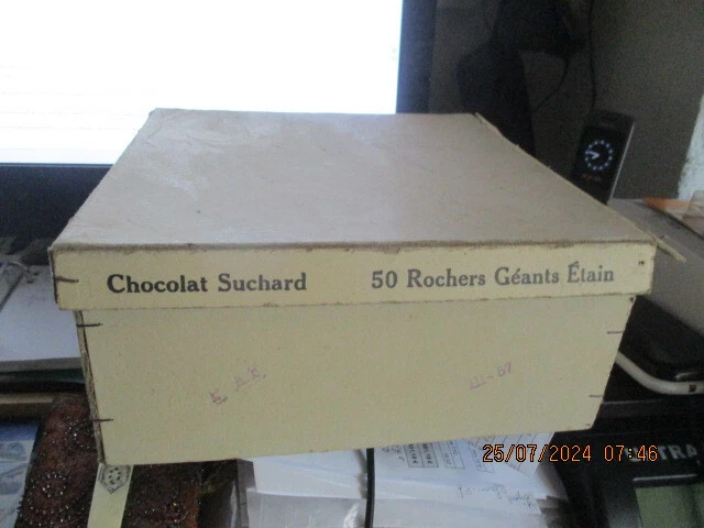 boite chocolat suchard carton 50 rochers geants etain - Photo 1/2