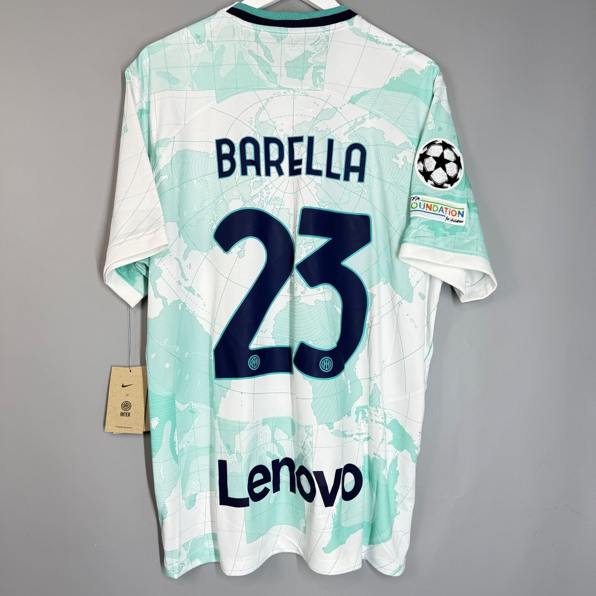 インテル・ミラノ BARELLA 23 ホーム アウェイ　オーセンティック NWT INTER MILAN 2022 2023 AWAY FOOTBALL SHIRT JERSEY MAGLIA #23