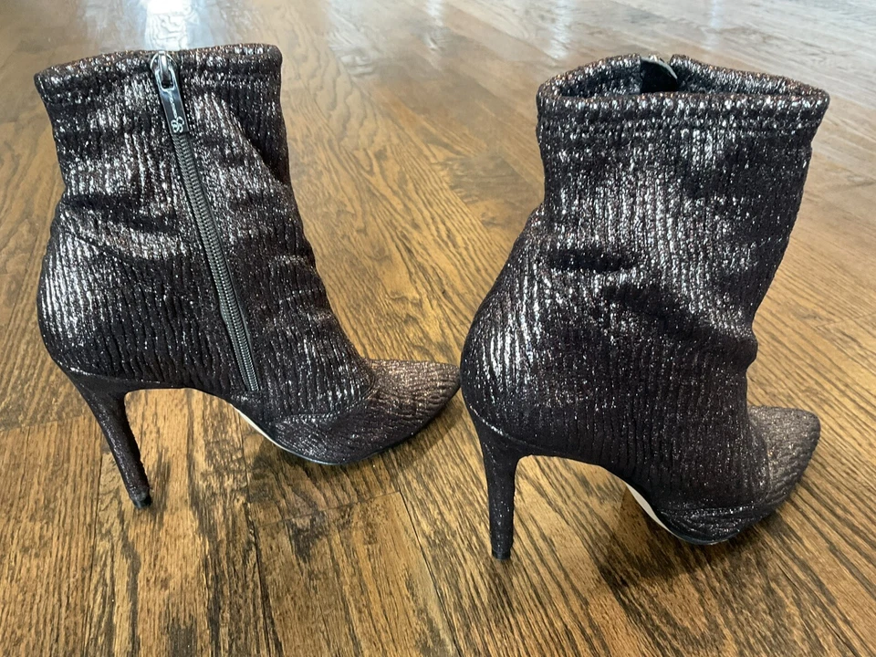 Jessica Simpson Laira Metallic Brown Sparkle Fashion Booties Zip Women's US  7 - Image 2 of 4