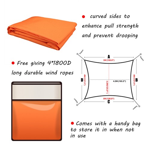Waterproof Shade Sail Patio Awning Outdoor Garden Pool Sun Canopy Shelter Cover - Picture 385 of 606