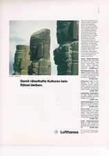Lufthansa Werbeanzeige Werbung "Damit r&auml;tselhafte Kulturen"  NG