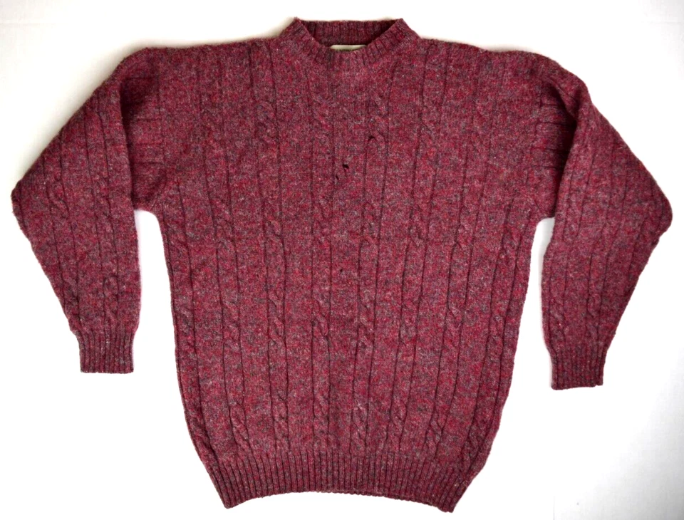 Vintage Sweater Country Trader Size M/L 80s Mauve Fleck Wool Crew Neck Cobain - Image 2 of 4