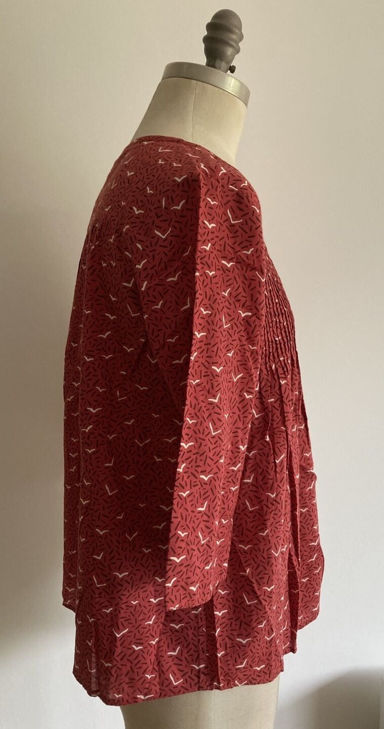 Seasalt "Mending Nets" Rust Cotton Smock Top by Sophie Chadwick Size 10 UK, BNWT 5