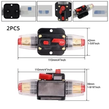 30A Fuse Holder 4-12 AWG Audio Inline Circuit Breaker 12V-24V DC for Car Audio