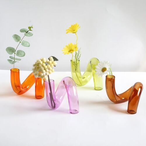 Dekorative Glas Vase Vintage 60s 70s Mid-Century Modern Glass Space Age Retro - Bild 5 von 17
