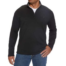 IZOD Men  s Quarter Zip Pullover Sweater with Super Soft Hand Feel, Black, XXL