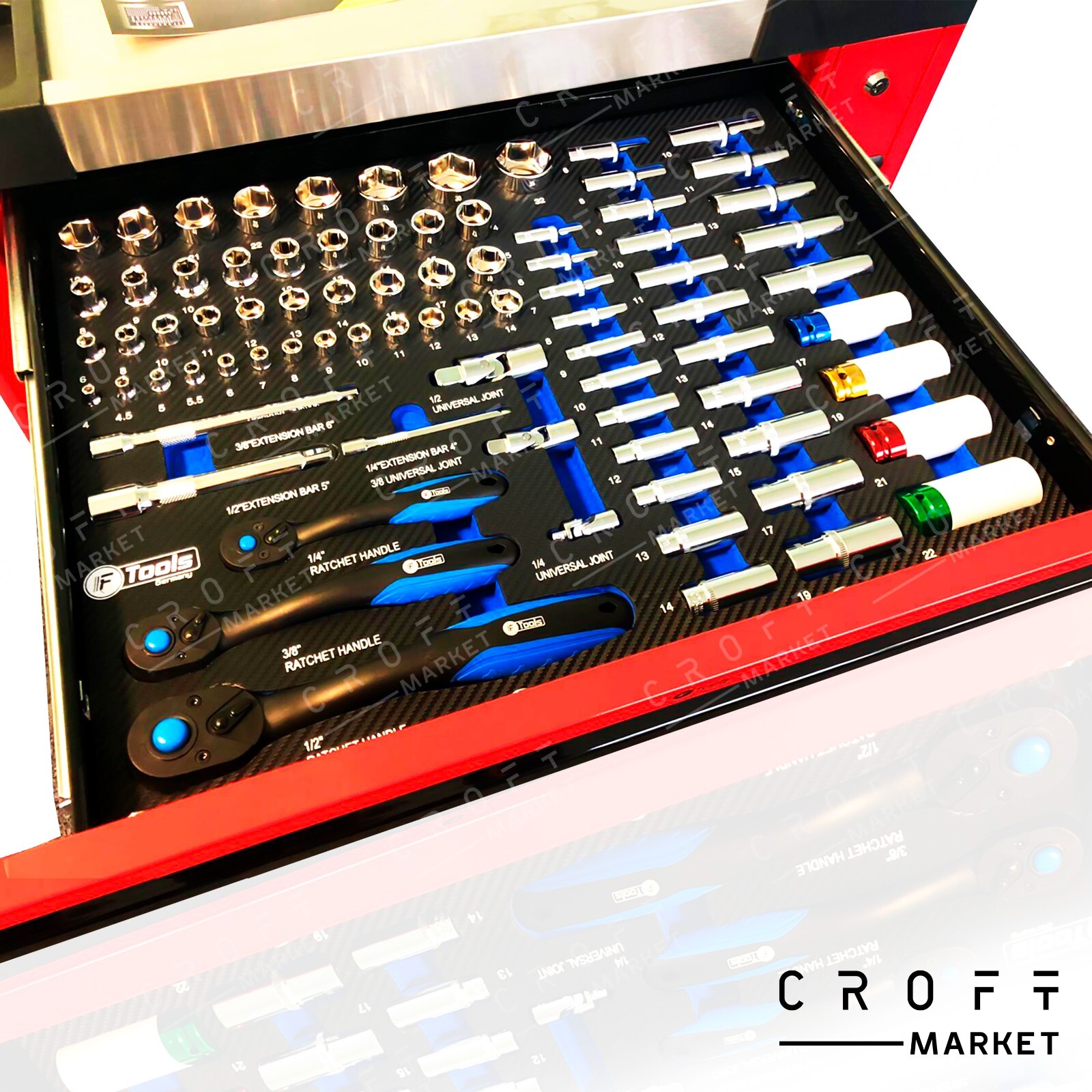 ✨7 Drawers ToolBox with Tools Workshop Storage Chest Carrier ✨