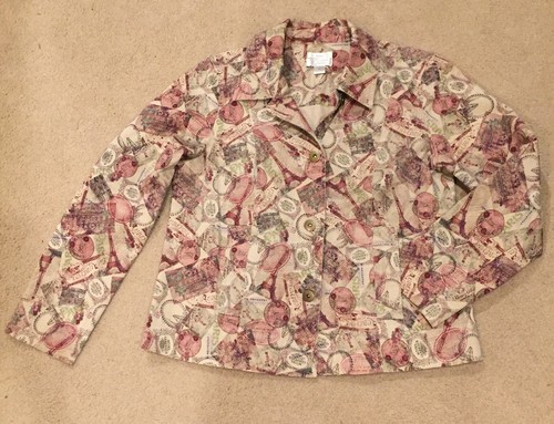 Christopher and Banks Paris Eiffel Tower Jacket Women’s Size Medium - Picture 7 of 8