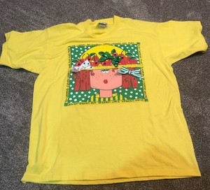 Vintage Zoodles T Shirt Made In Usa Cherries Yellow Size Large Ebay