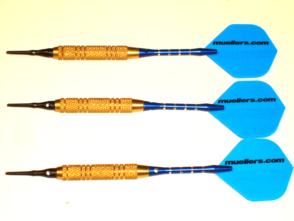 Soft Tip Darts, Used 18 Gram Brass with New Aluminum Shafts and Flights