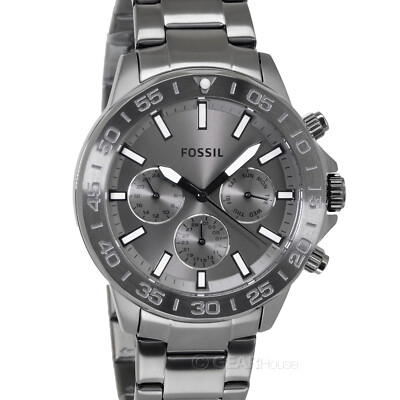 FOSSIL Bannon Mens Multifunction Watch, Gray Dial Day Date