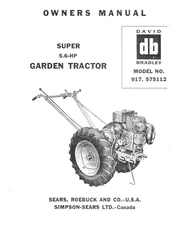 Sears Roebuck David Bradley Super Power Owners Manual Walking Tractor 917.575112