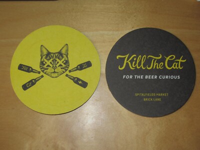 Bierdeckel KILL THE CAT BREWERY Real Ale Craft Bierdeckel Untersetzer Brick Lane London