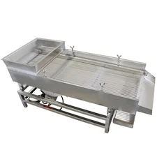 110V Stainless Steel Linear Vibrating Screen with 6mm Long Strip Sieve Plate