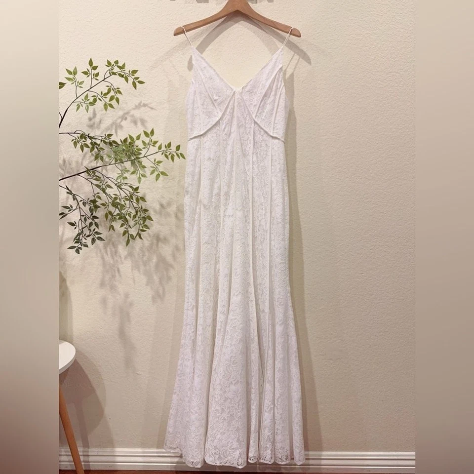 Vestido de encaje Keepsake the Label Dreamers en blanco marfil nuevo con etiquetas boda novia talla M Foto 2 de 4