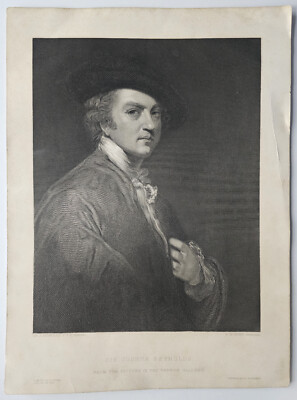Antiker Sir Joshua Reynolds Stahlstich von T W Hunt um 1854 Vernon Gallery