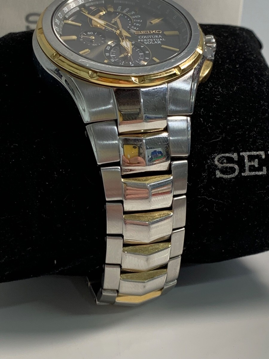 Seiko Coutura Perpetual Solar Men's Two Tone Sapphire Seiko Coutura Perpetual Solar Men's Two Tone Sapphire