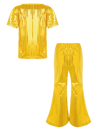 Outfit da discoteca per bambini ragazze set palco festa girocollo lucido - Foto 14 di 64