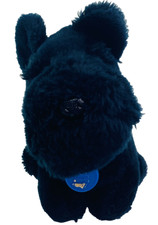 VTG Dakin Black Scottish Terrier Puppy Dog 12" Plush Plastic Nose Blue Tag 1983