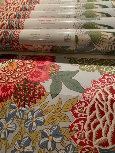 1 Roll BRUNSCHWIG & FILS Karabali Aqua Grand Bazaar Wallpaper $774 Retail - Picture 8 of 24