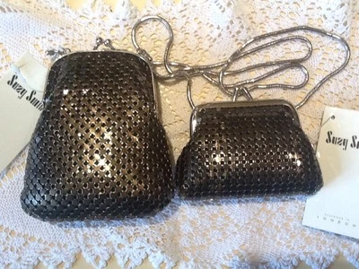 Bag & Purse Set..SUZY SMITH Of LONDON Vintage 2000 glam mesh BNWT - Image 1 of 4
