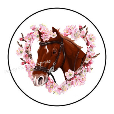 DOPASTICKER Horse Silhouette Roses Butterflies Stickers Favors Phone Decal Water Bottle Stickers Cars Stickers Laptop Sticker