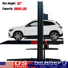 2 Post Car Lift Double Deck Two Post Simple Car Stacker Parking Lift for Garage