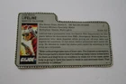 Lifeline 1986 G.I. JOE COBRA File Card Vintage Original