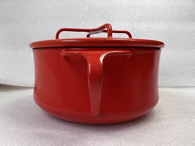 VINTAGE 1960's Dansk Designs France IHQ Kobenstyle RED Enamel
